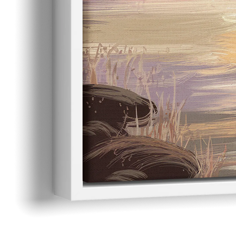 Springfield Sunrise Landscape - Close-Up White Frame Canvas