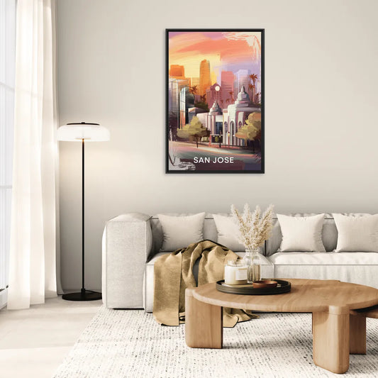 San Jose Architectural Beauty - Living Room Black Frame Canvas