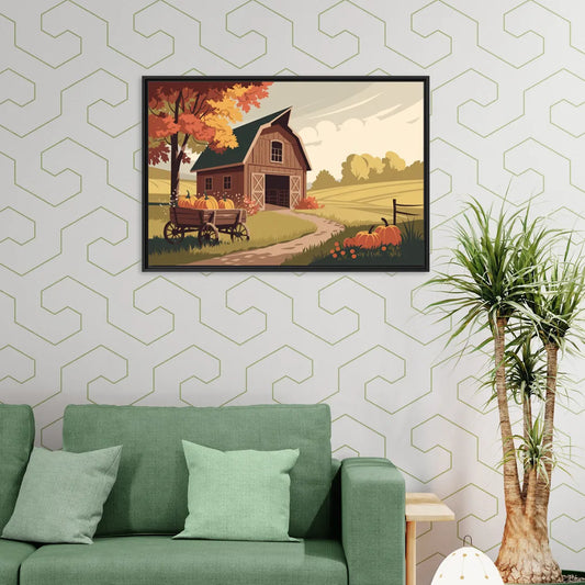 Wichita Rustic Charm - Living Room Black Frame Canvas