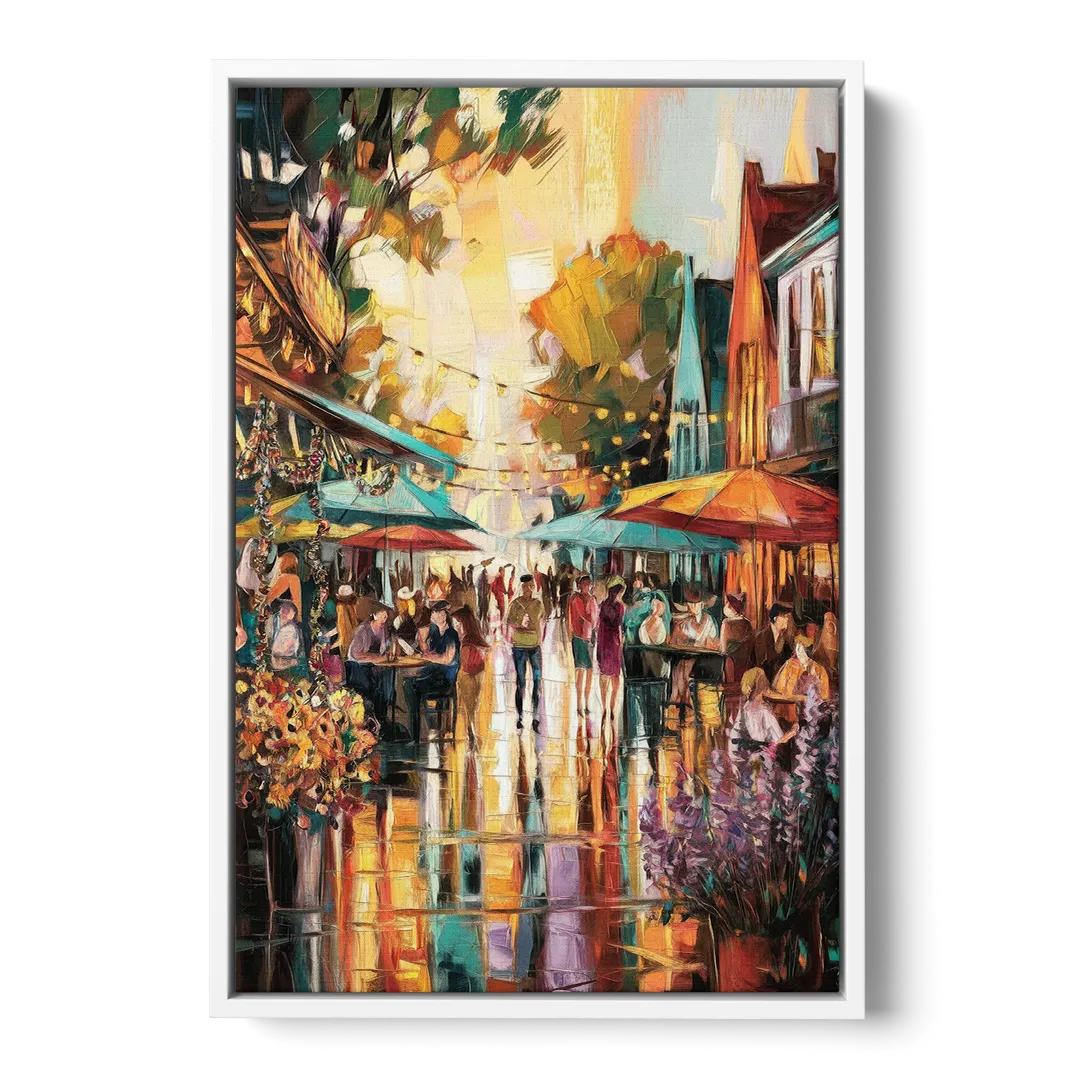 Madison Summer Festival Scene - White Frame Canvas