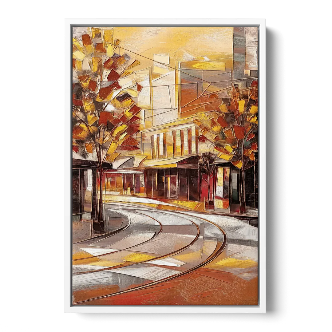 Little Rock River Market View - White Frame Canvas