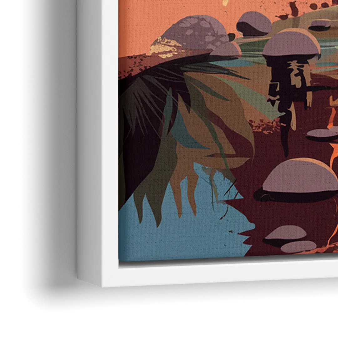 Sedona Cathedral Rock Views - Close-Up White Frame Canvas