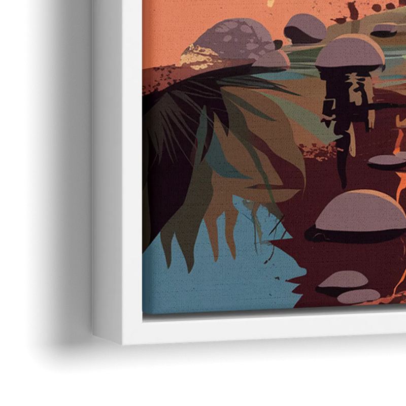 Sedona Cathedral Rock Views - Close-Up White Frame Canvas