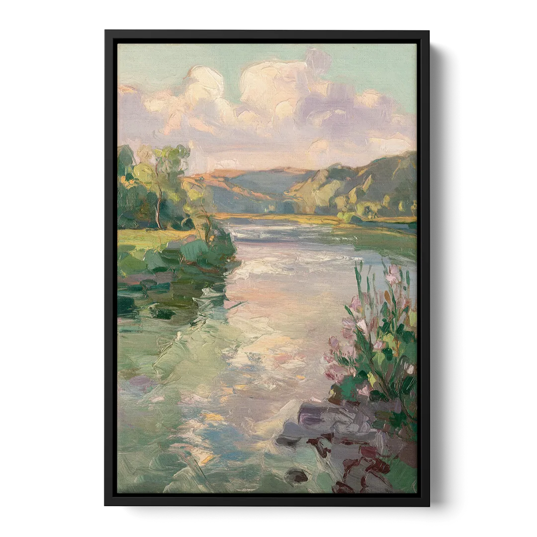 Joseph Riverfront View - Black Frame Canvas