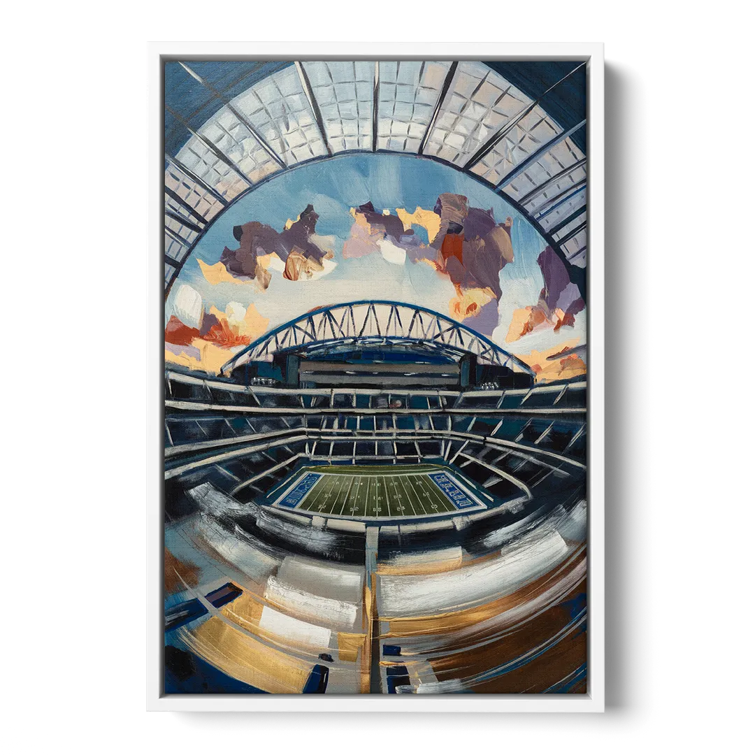 Dallas Cowboys Stadium - White Frame Canvas