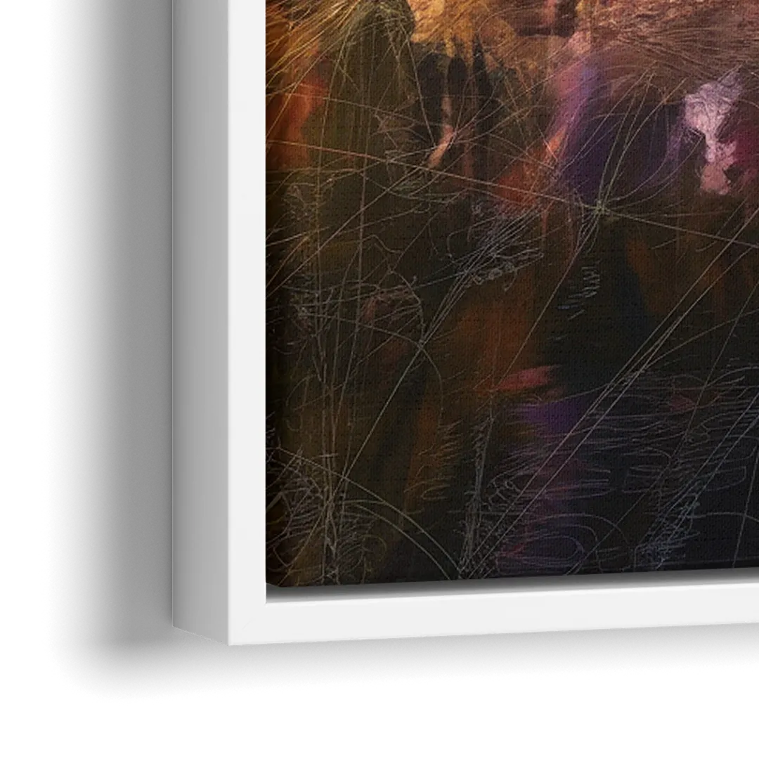 Atlanta Skyline with Ferris Wheel - Close-Up White Frame Canvas