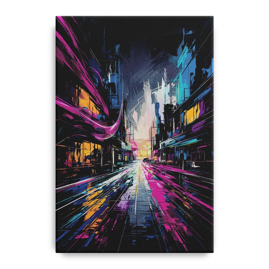 Norfolk Neon District Vibes - Canvas Wall Art