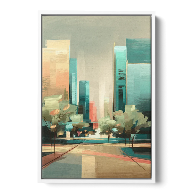 Dallas Arts District - White Frame Canvas