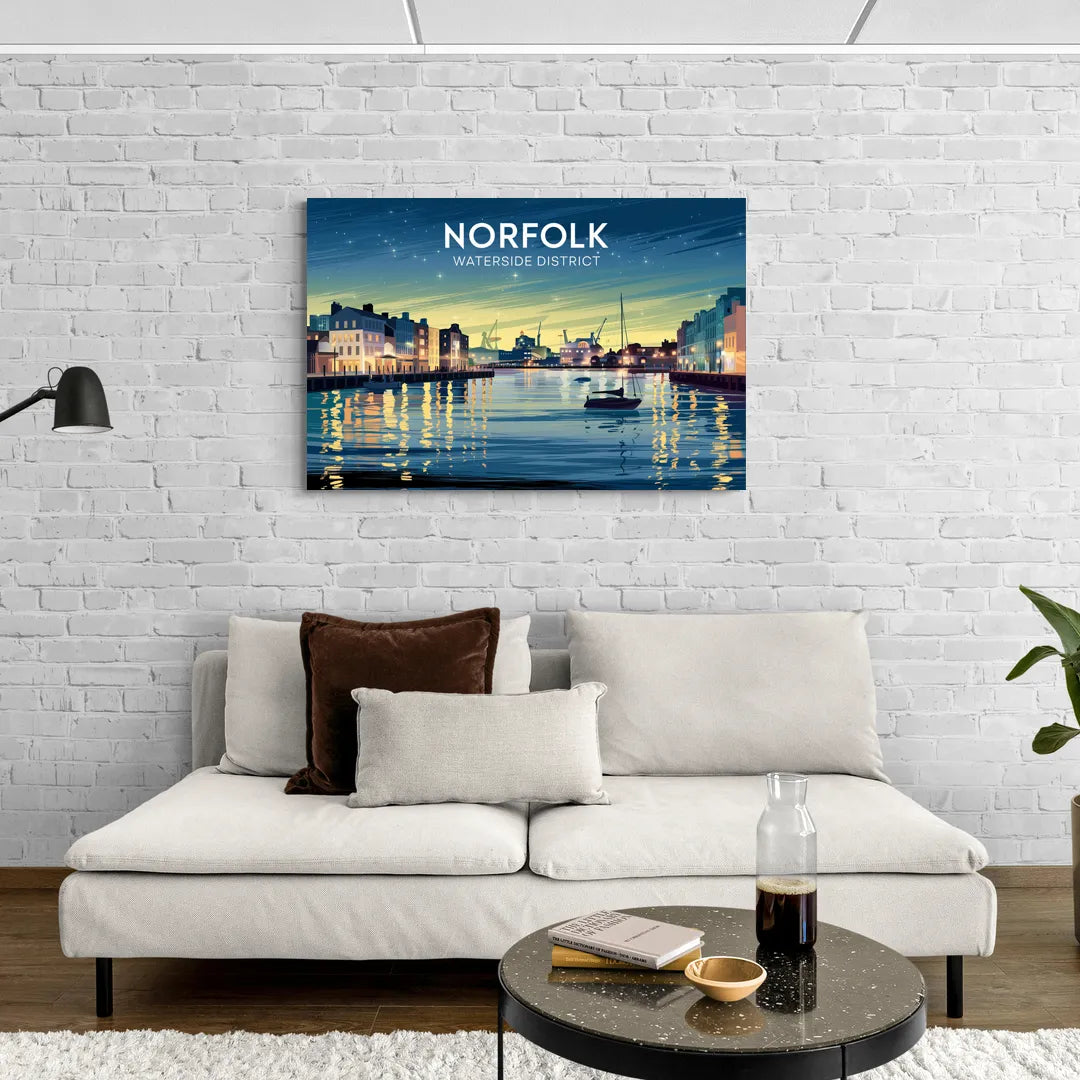 Norfolk Waterside District - Canvas Wall Art Living Room
