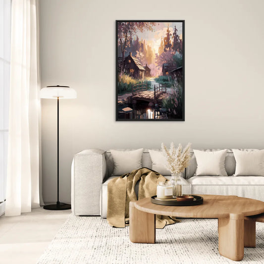 New Hope Rustic Charm - Living Room Black Frame Canvas