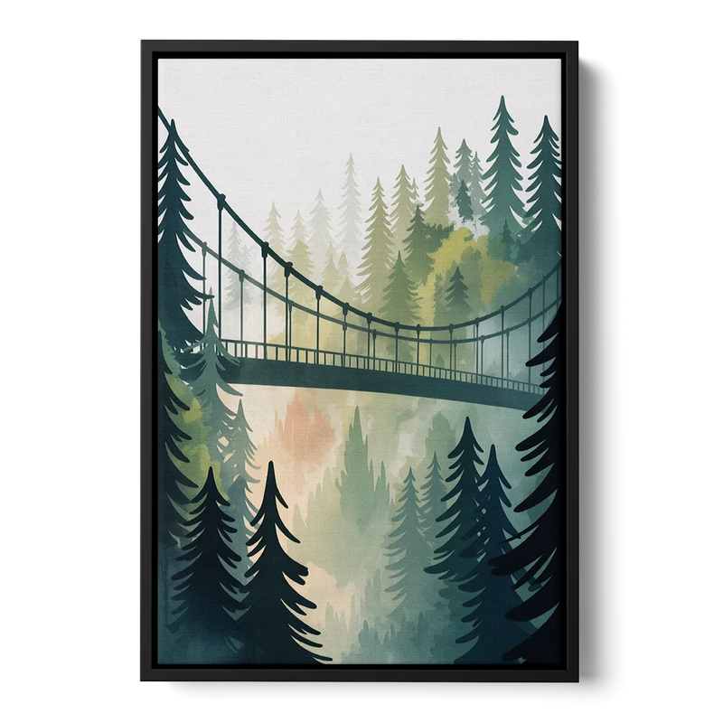 Capilano Suspension Bridge - Black Frame Canvas