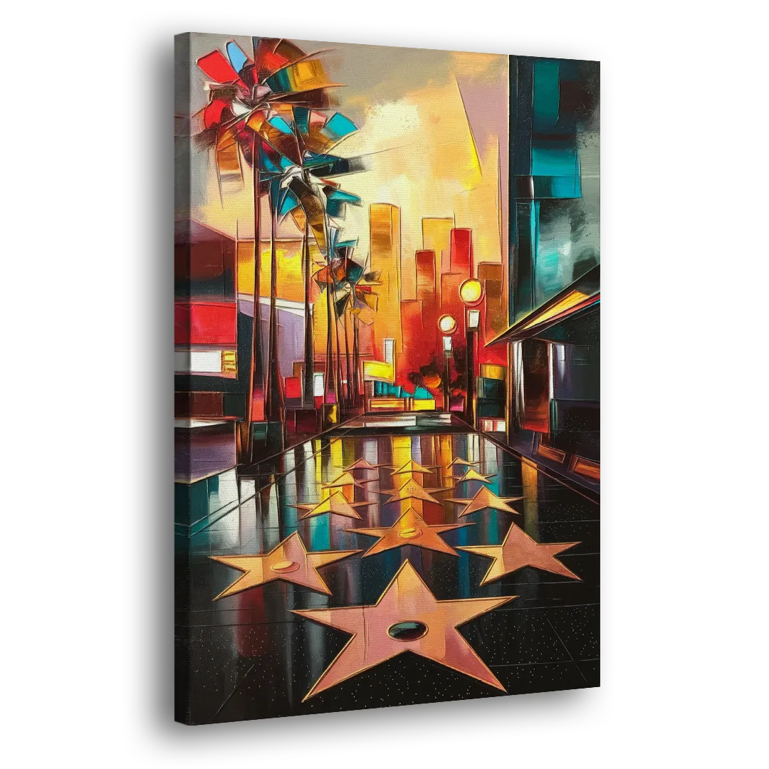 Los Angeles Hollywood Walk of Fame Iconic - Canvas Print Art Sides