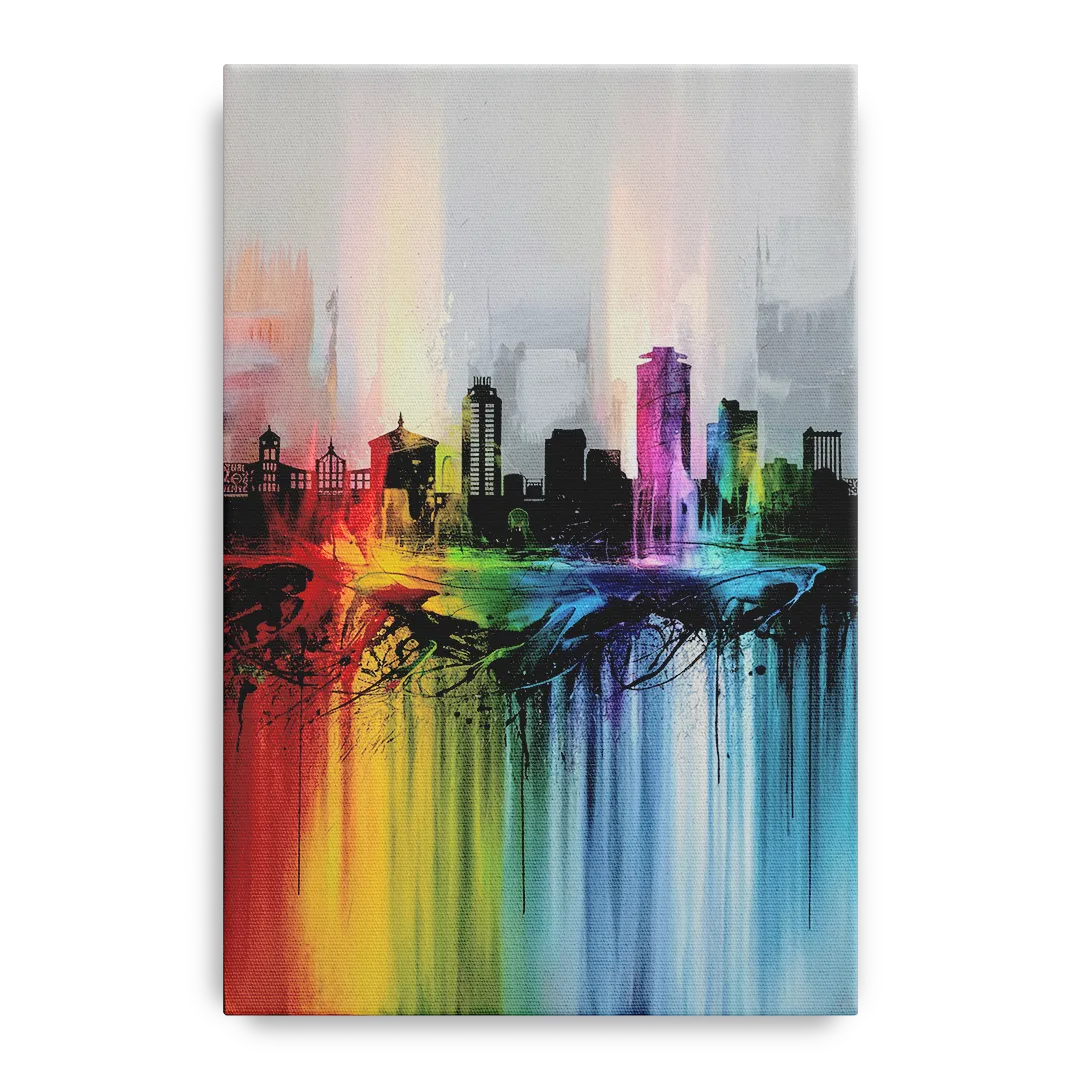 Fayetteville Downtown Skyline - Canvas Wall Art
