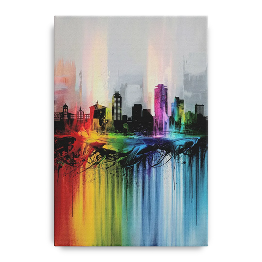 Fayetteville Downtown Skyline - Canvas Wall Art
