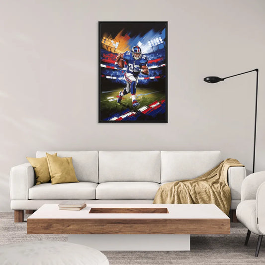 New York City Giants Football - Living Room Black Frame Canvas