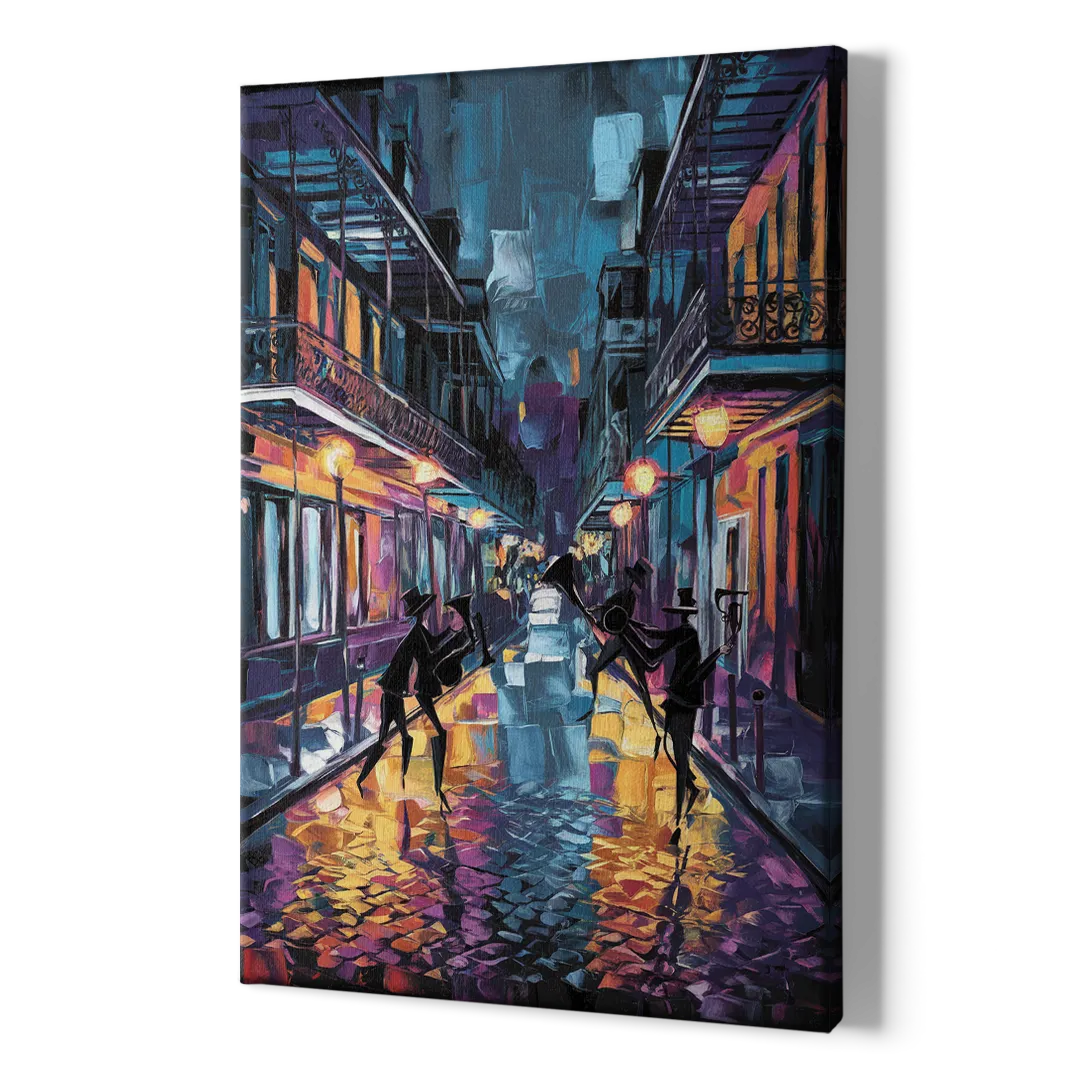 New Orleans Bourbon Street Vibes - Canvas Print Art Sides