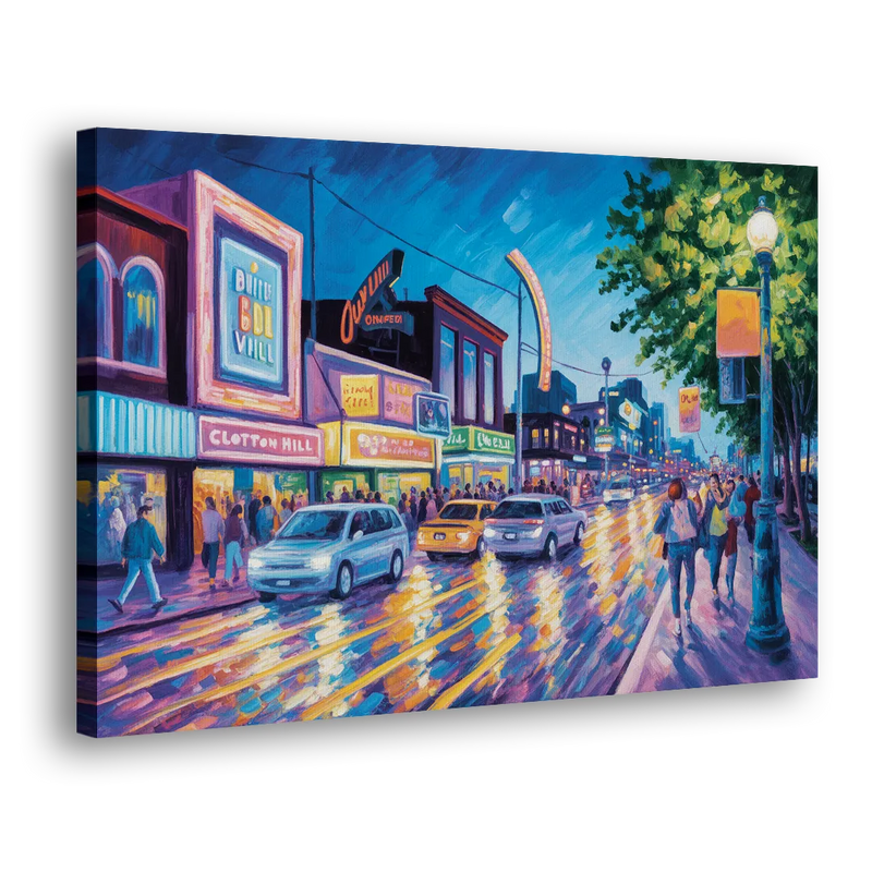 Clifton Hill Neon Lights - Canvas Print Art Sides