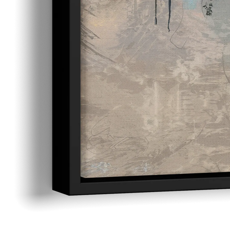 Las Vegas Skyline Silhouette - Close-Up Black Frame Canvas