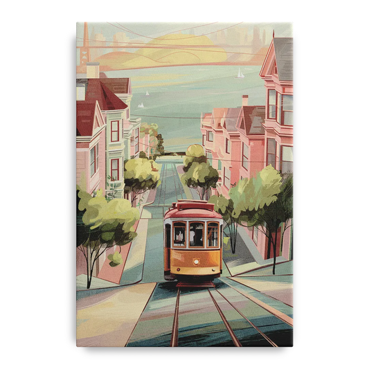 San Francisco Streetcar Charm - Canvas Wall Art
