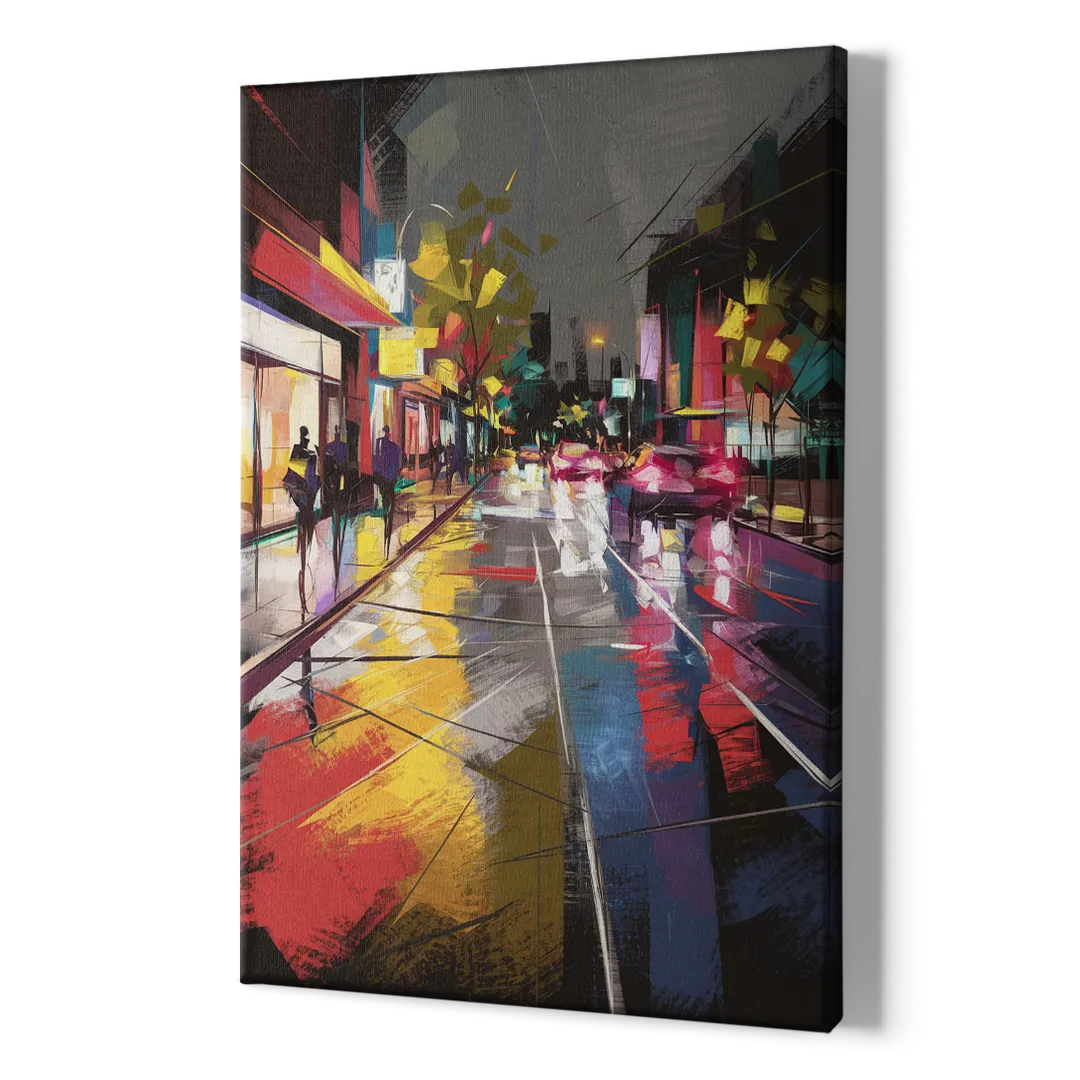 Plano Vibrant Streets - Canvas Print Art Sides