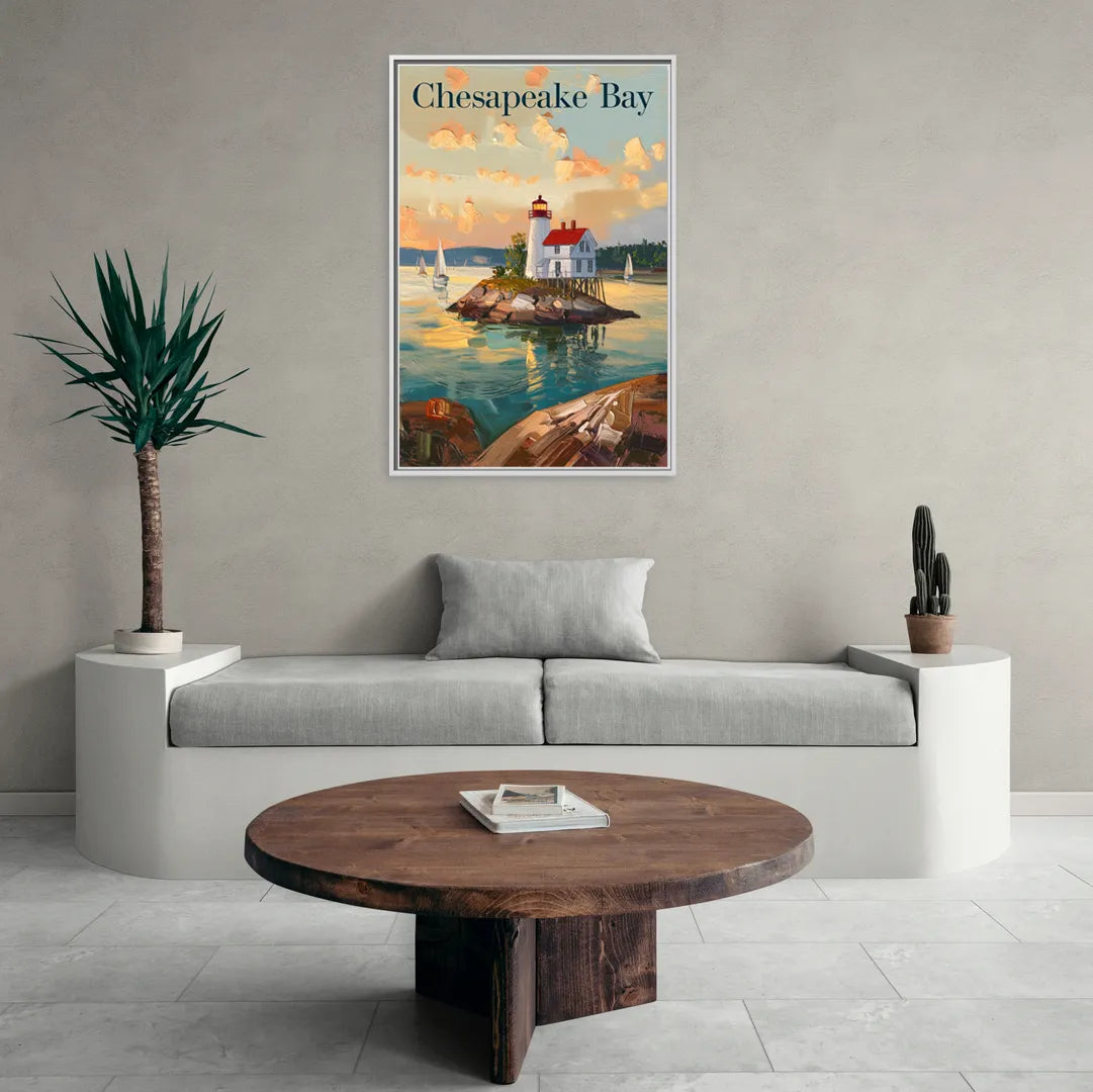 Chesapeake Bay Nautical Charm - Living Room White Frame Canvas