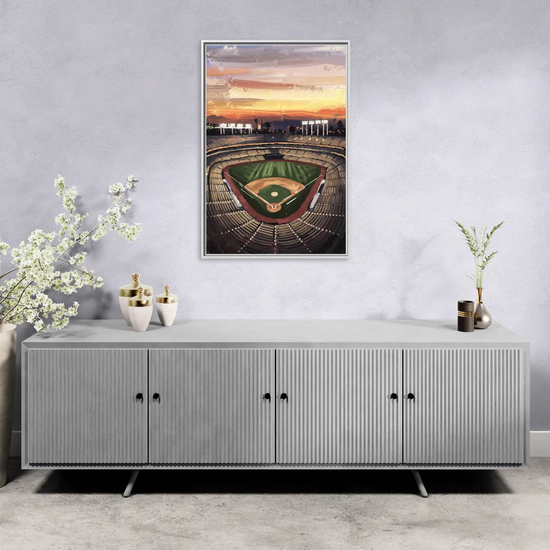 Los Angeles Angels Stadium - Living Room White Frame Canvas