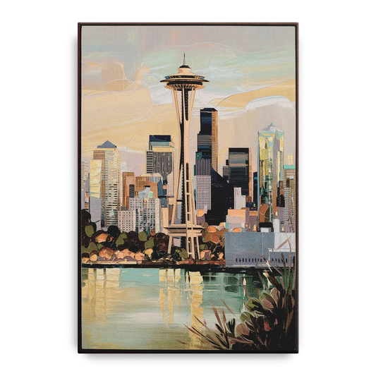 Seattle Space Needle and Cityscape - Canvas Wall Art