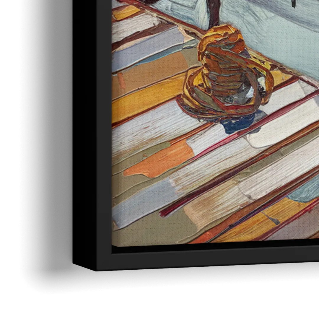 Camden Scenic Harbor View - Close-Up Black Frame Canvas