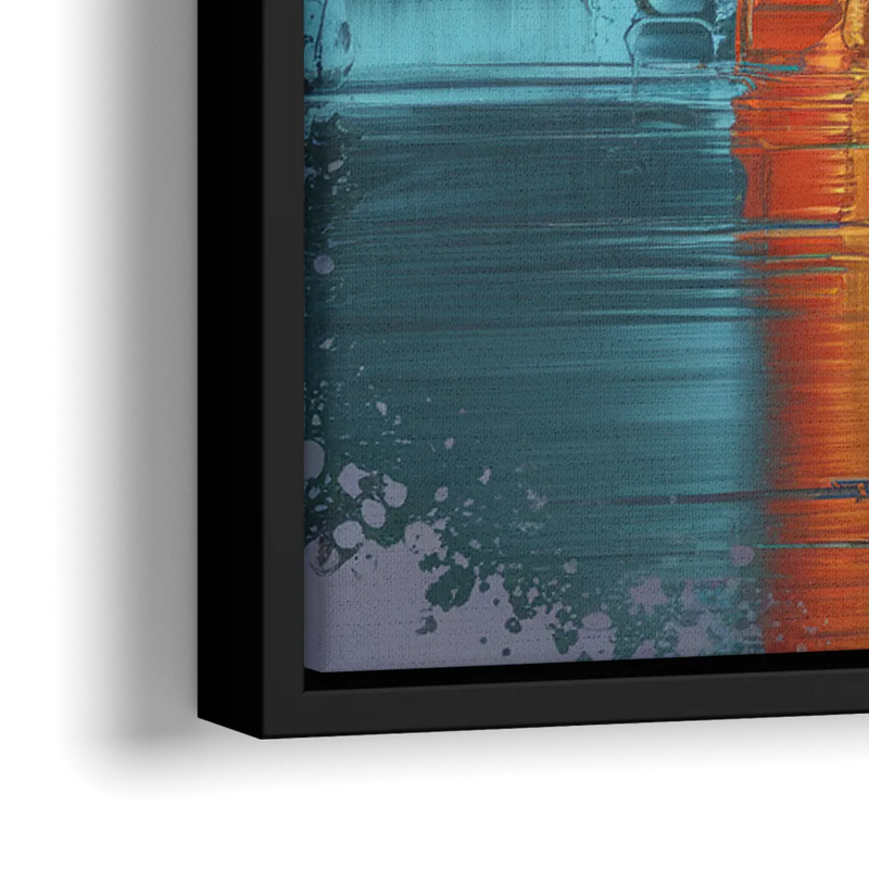 Oklahoma City Skyline Reflection - Close-Up Black Frame Canvas