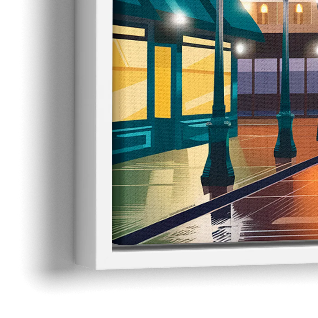 Madison Capitol Square Nights - Close-Up White Frame Canvas