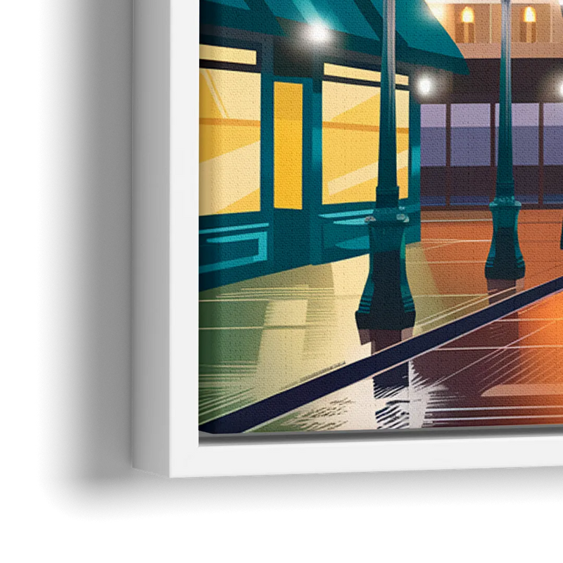 Madison Capitol Square Nights - Close-Up White Frame Canvas