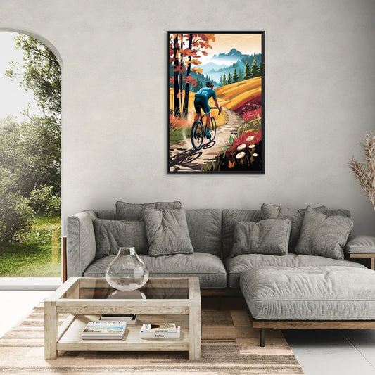 Madison Bike Trails Adventure - Living Room Black Frame Canvas