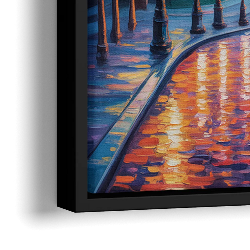 Parliament Hill Twilight - Close-Up Black Frame Canvas