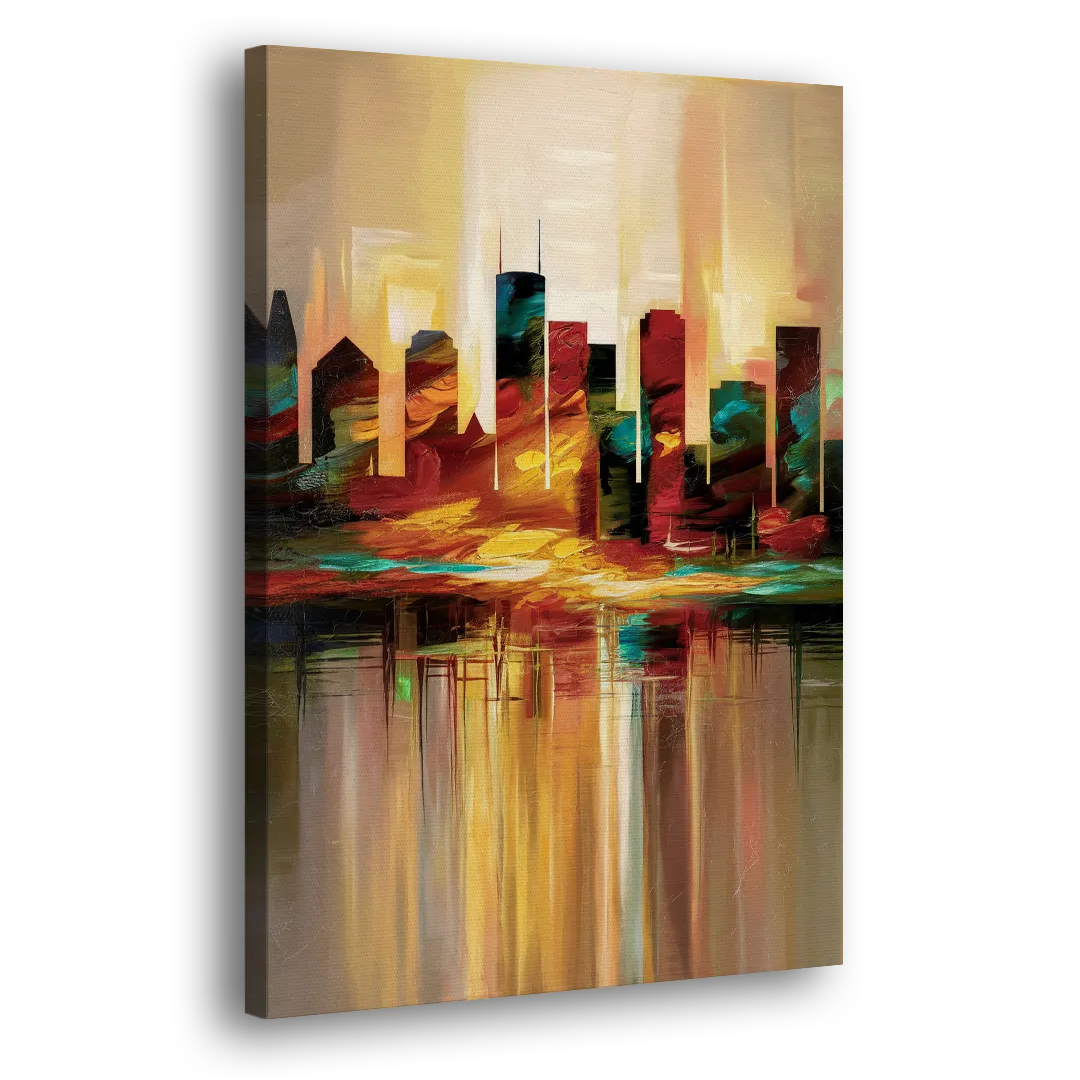 Houston Skyline Silhouette - Canvas Print Art Sides