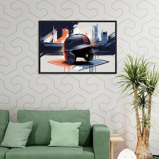 Detroit Tigers Baseball - Living Room Black Frame Canvas