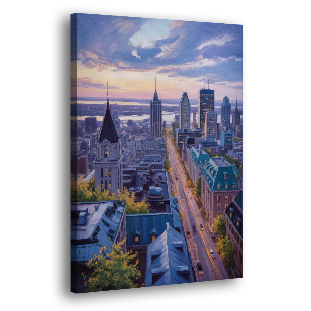 Montreal Rooftop View - Canvas Print Art Sides