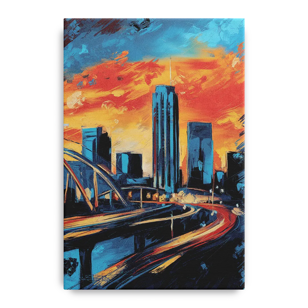 Oklahoma City Thunder Skyline - Canvas Wall Art