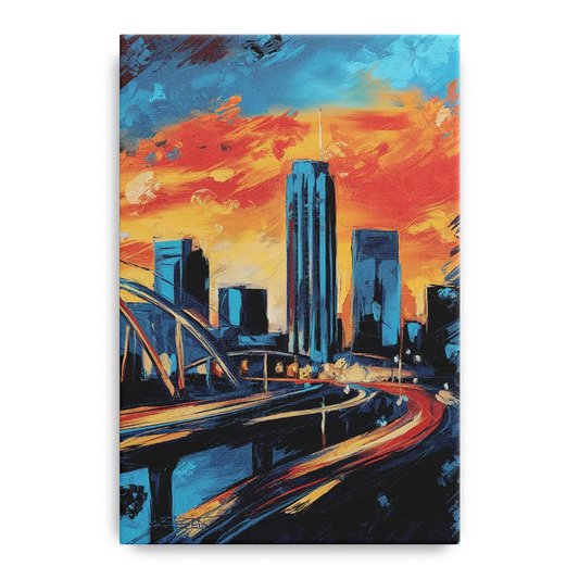 Oklahoma City Thunder Skyline - Canvas Wall Art
