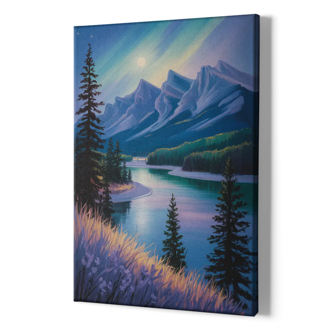 Banff National Park at Night - Canvas Print Art Sides