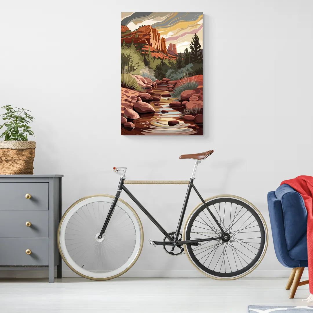 Sedona Oak Creek Reflections - Canvas Wall Art Living Room