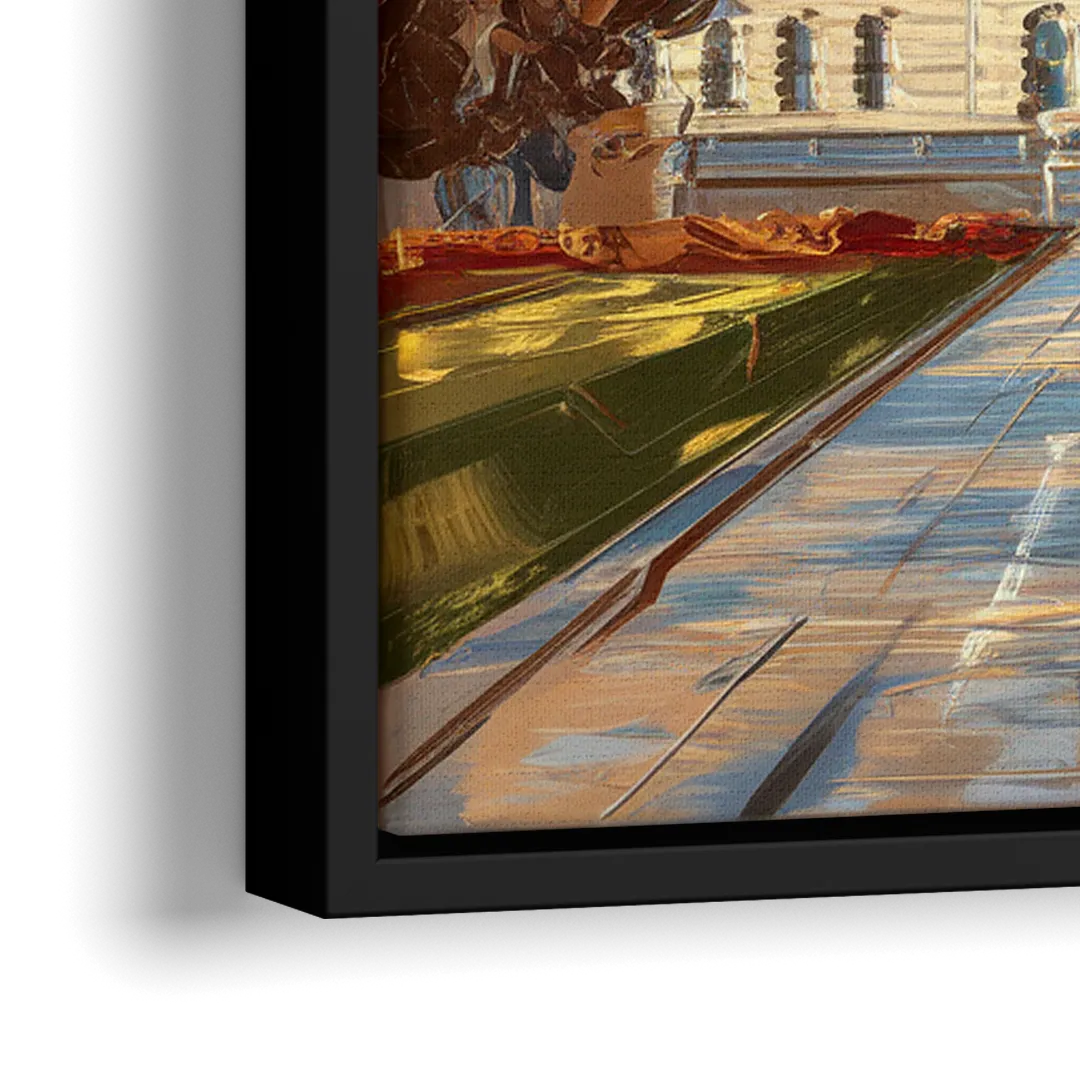 Springfield State Capitol - Close-Up Black Frame Canvas