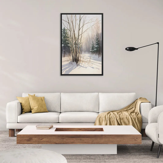 Montreal Winter Charm - Living Room Black Frame Canvas