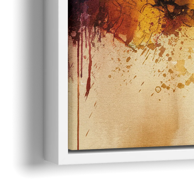 Buffalo Skyline with Fireworks - Close-Up White Frame Canvas