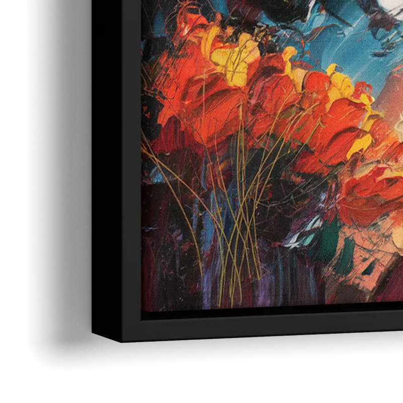 Phoenix Mountain Horizon - Close-Up Black Frame Canvas