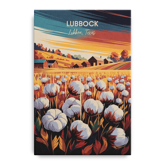 Lubbock Cotton Fields - Canvas Wall Art