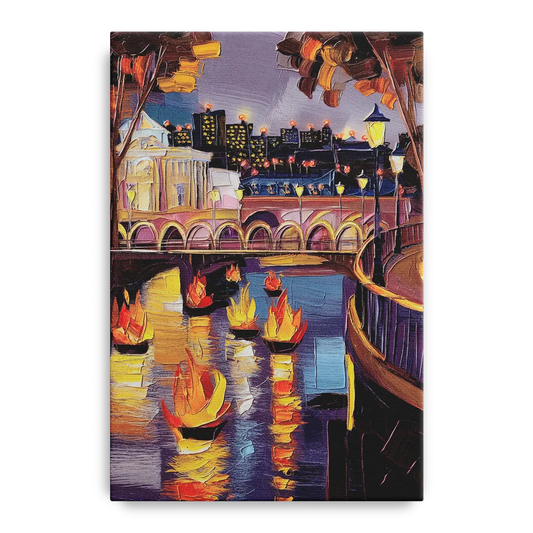 Providence Waterfire Glow - Canvas Wall Art