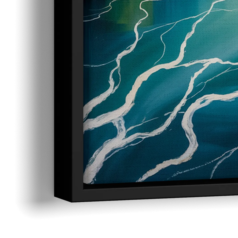 Niagara River Rapids - Close-Up Black Frame Canvas