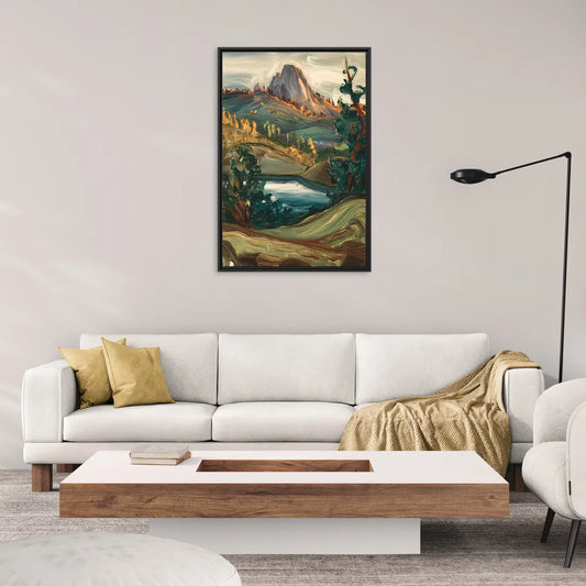 Little Rock Pinnacle Mountain - Living Room Black Frame Canvas