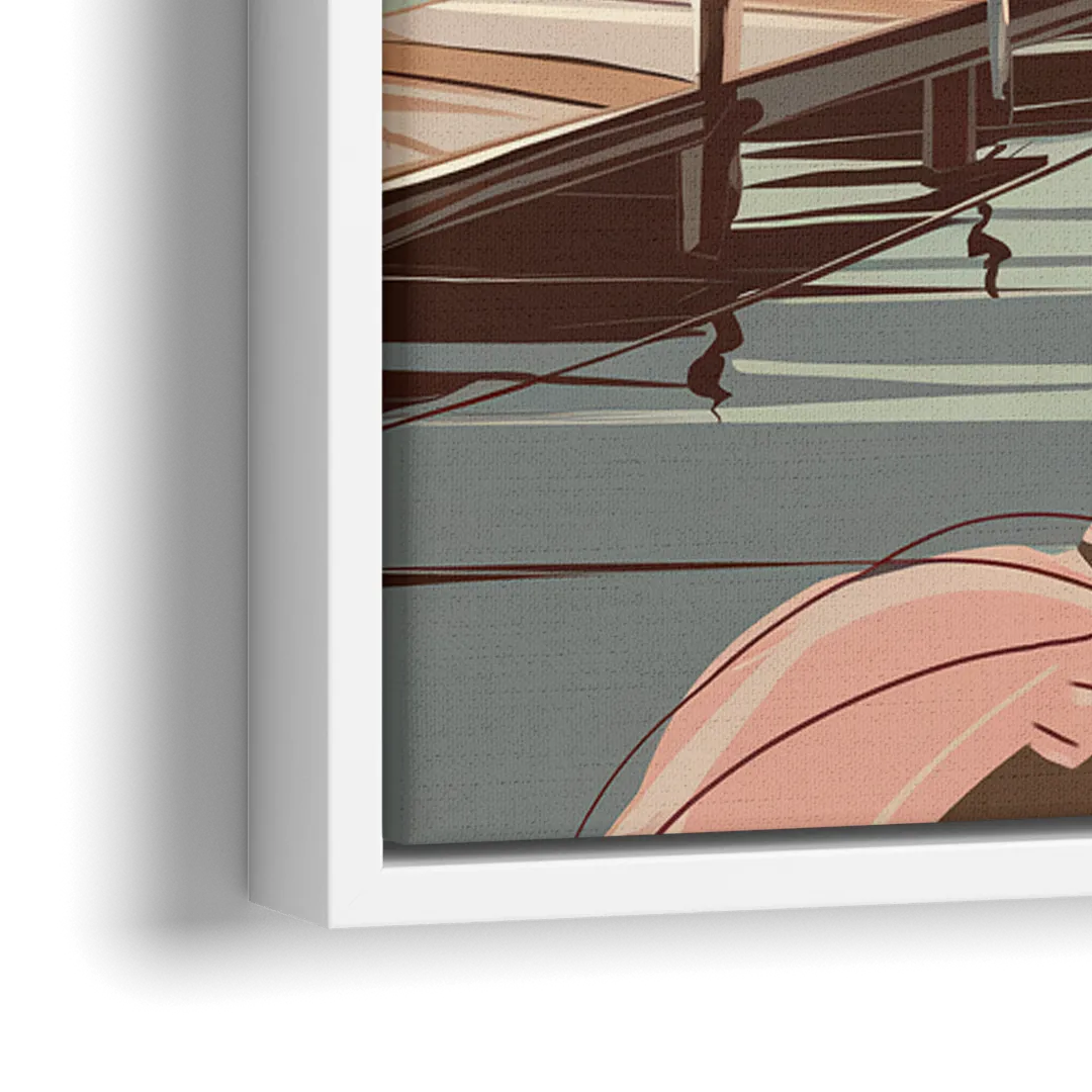 Bar Harbor New England Charm - Close-Up White Frame Canvas