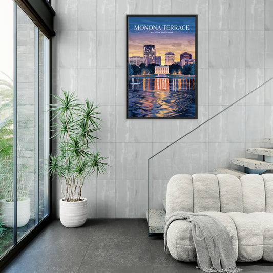 Madison Monona Terrace View - Living Room Black Frame Canvas